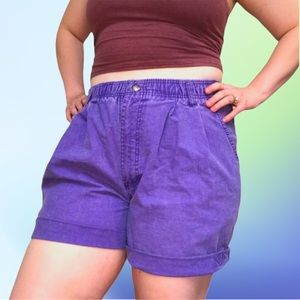 Vintage 90s OP high waisted 100% cotton purple Bermuda shorts VTG large L